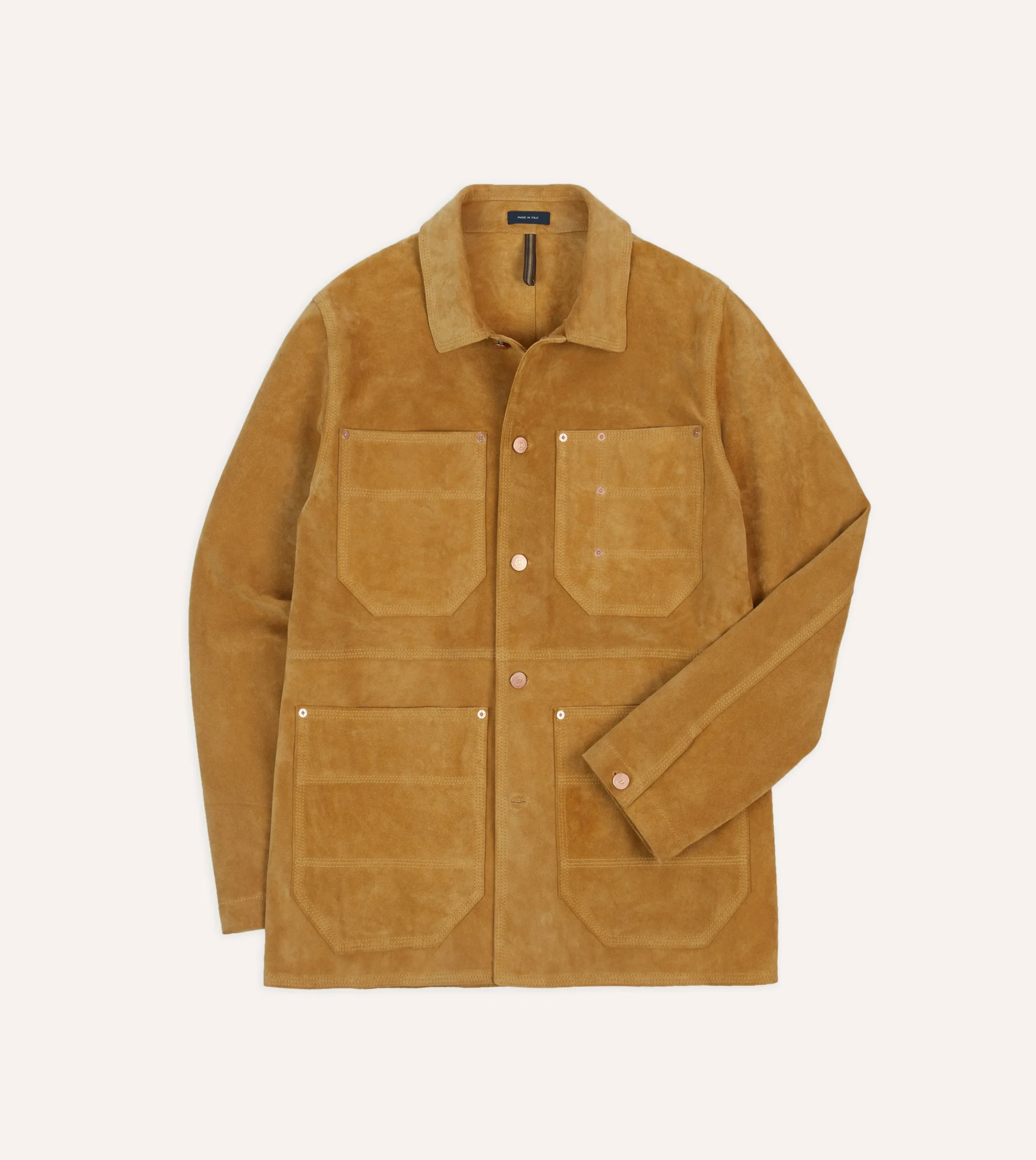 Drake’s Sand Suede Welder Jacket