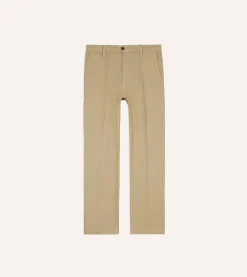 Drake’s Textured Cotton Flat Front Chino
