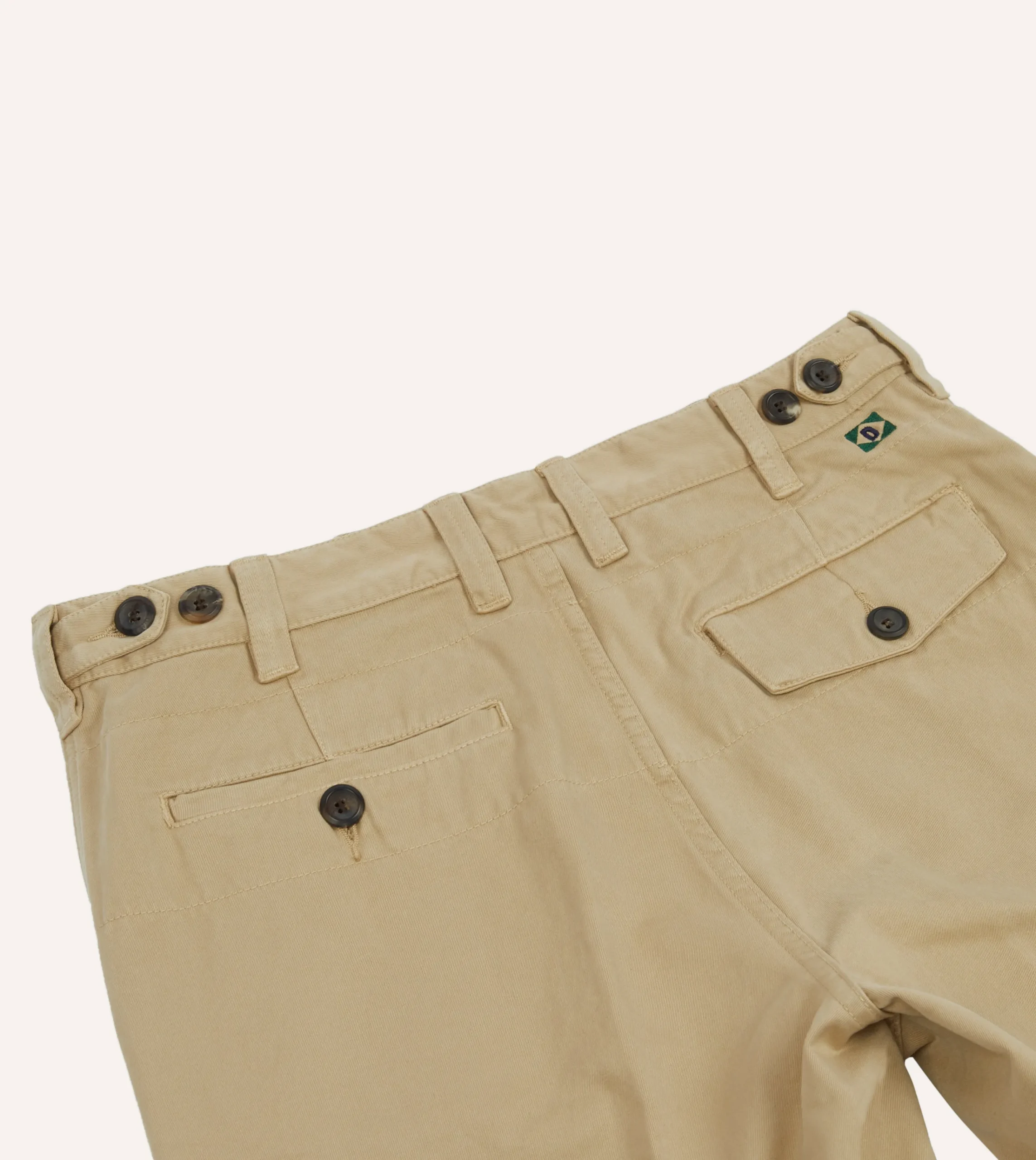 Drake’s Textured Cotton Flat Front Chino