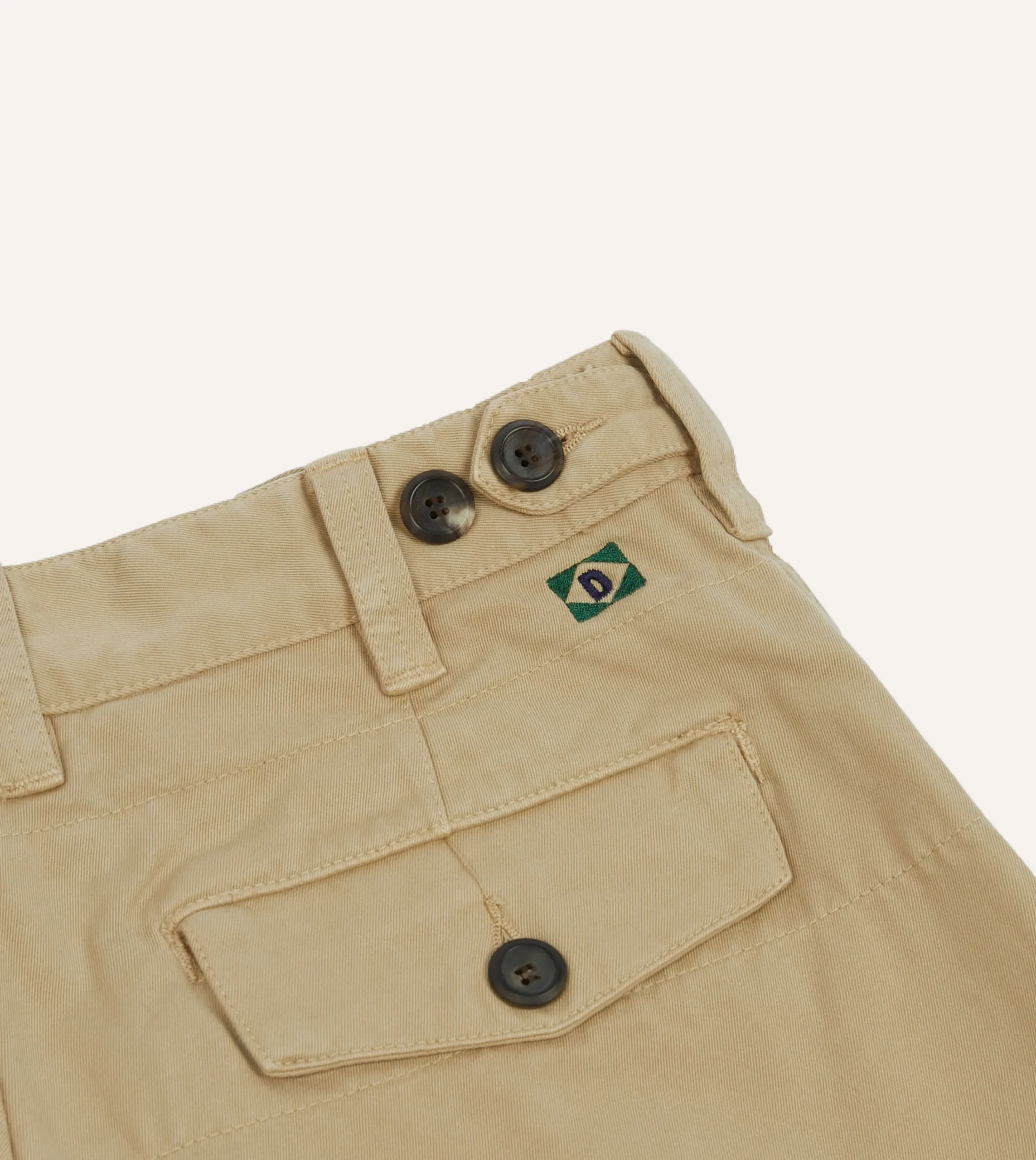 Drake’s Textured Cotton Flat Front Chino