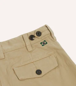 Drake’s Textured Cotton Flat Front Chino