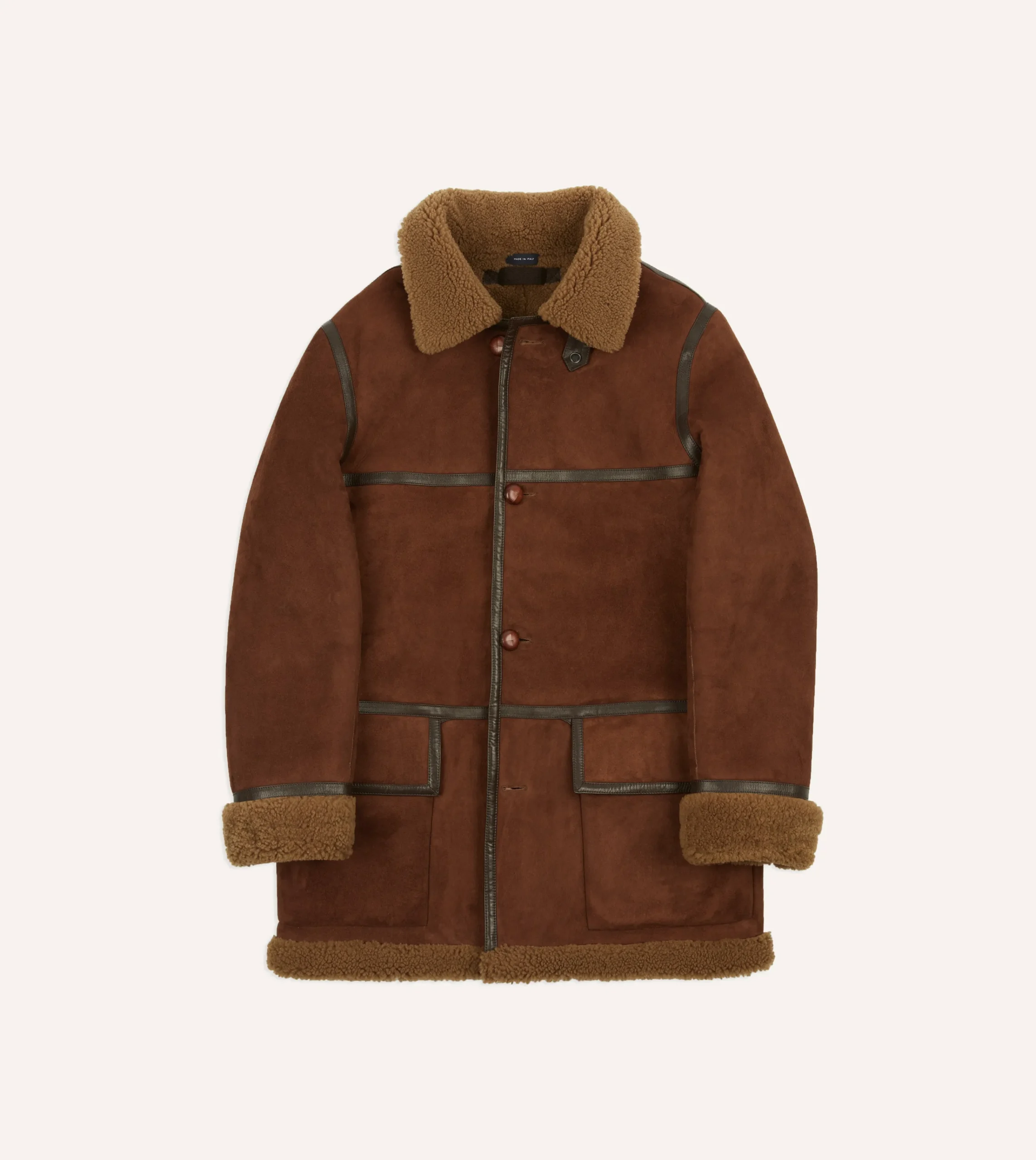 Drake’s Shearling Car Coat