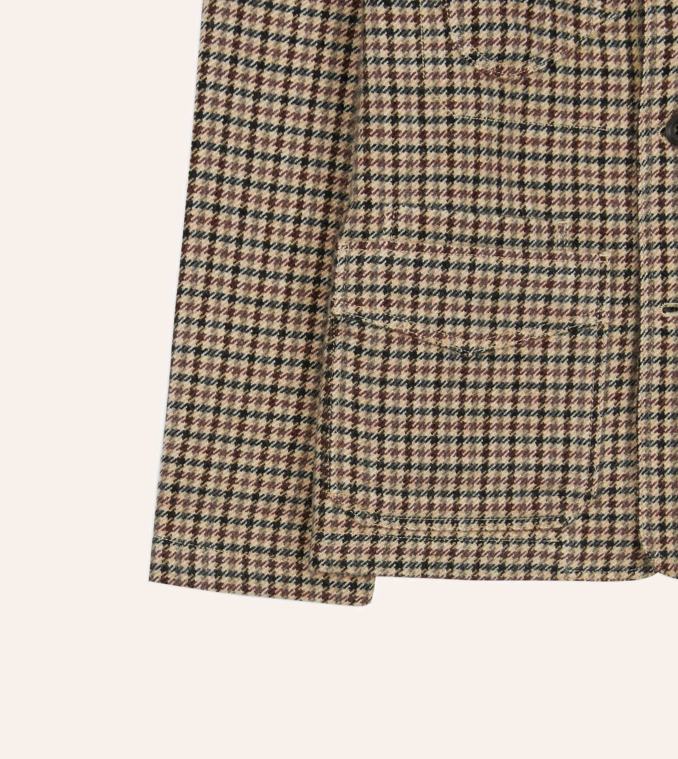 Drake’s Shepherd Check Tweed Five-Pocket Artist Chore Jacket