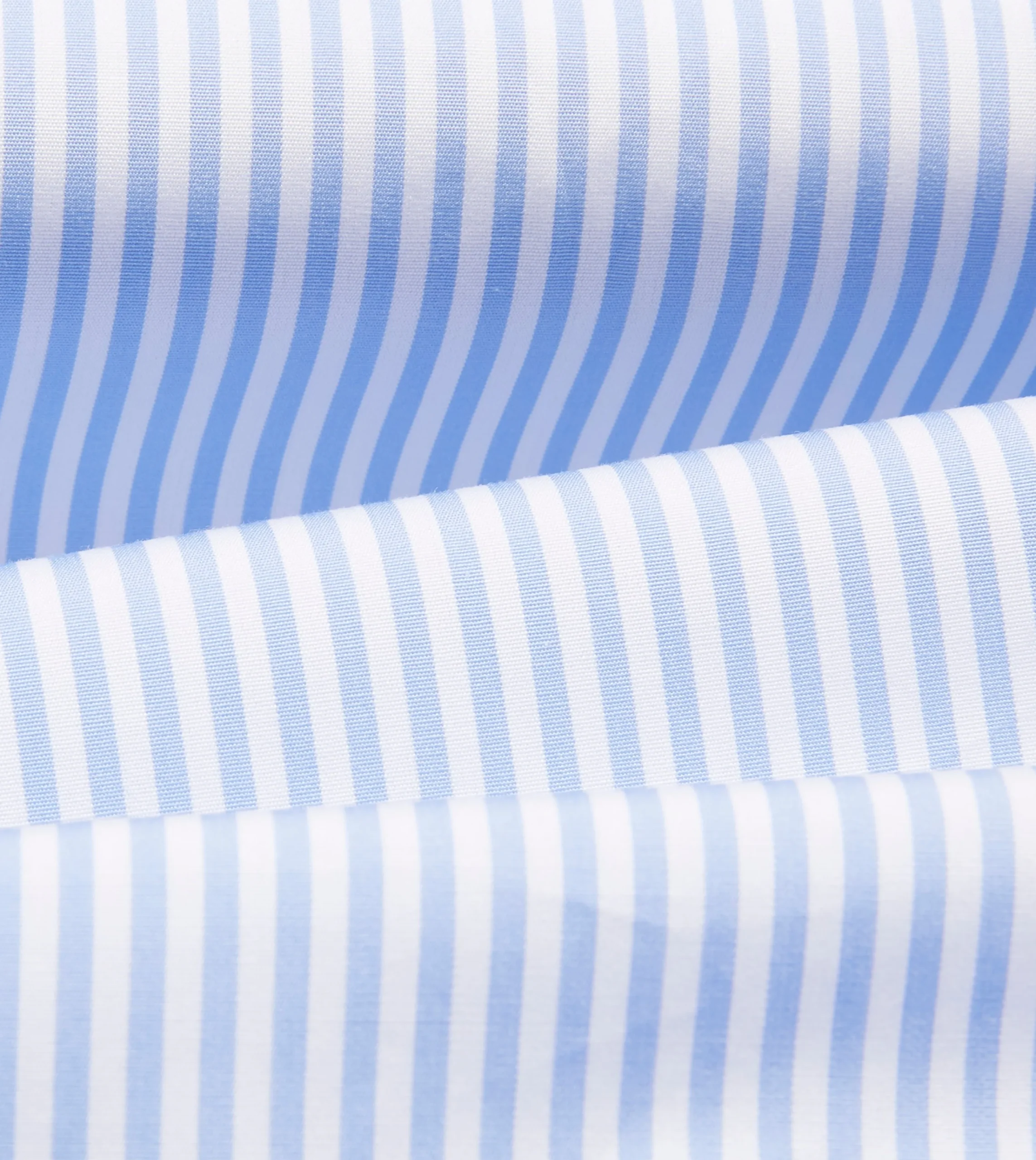 Drake’s And White Bengal Stripe Spread Collar Cotton Poplin Shirt