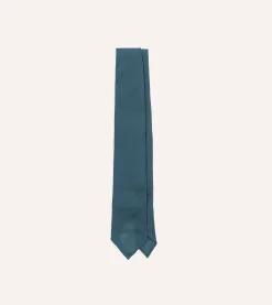 Drake’s Sky Blue Fine Woven Grenadine Silk Hand Rolled Tie