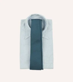 Drake’s Sky Blue Fine Woven Grenadine Silk Hand Rolled Tie