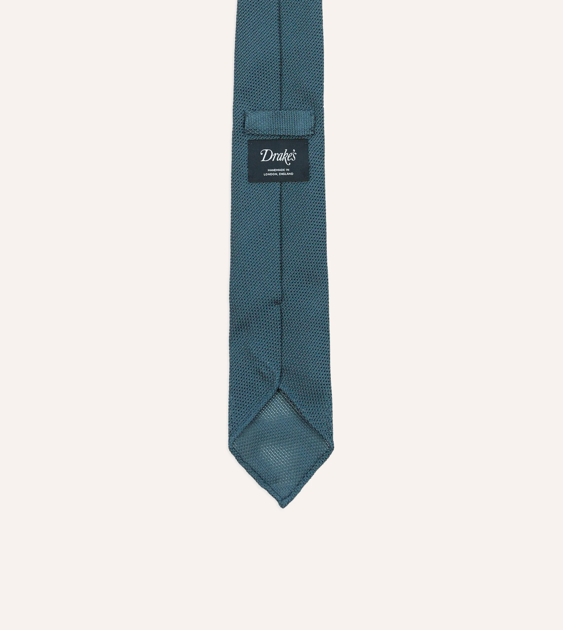 Drake’s Sky Blue Fine Woven Grenadine Silk Hand Rolled Tie