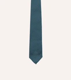 Drake’s Sky Blue Fine Woven Grenadine Silk Hand Rolled Tie