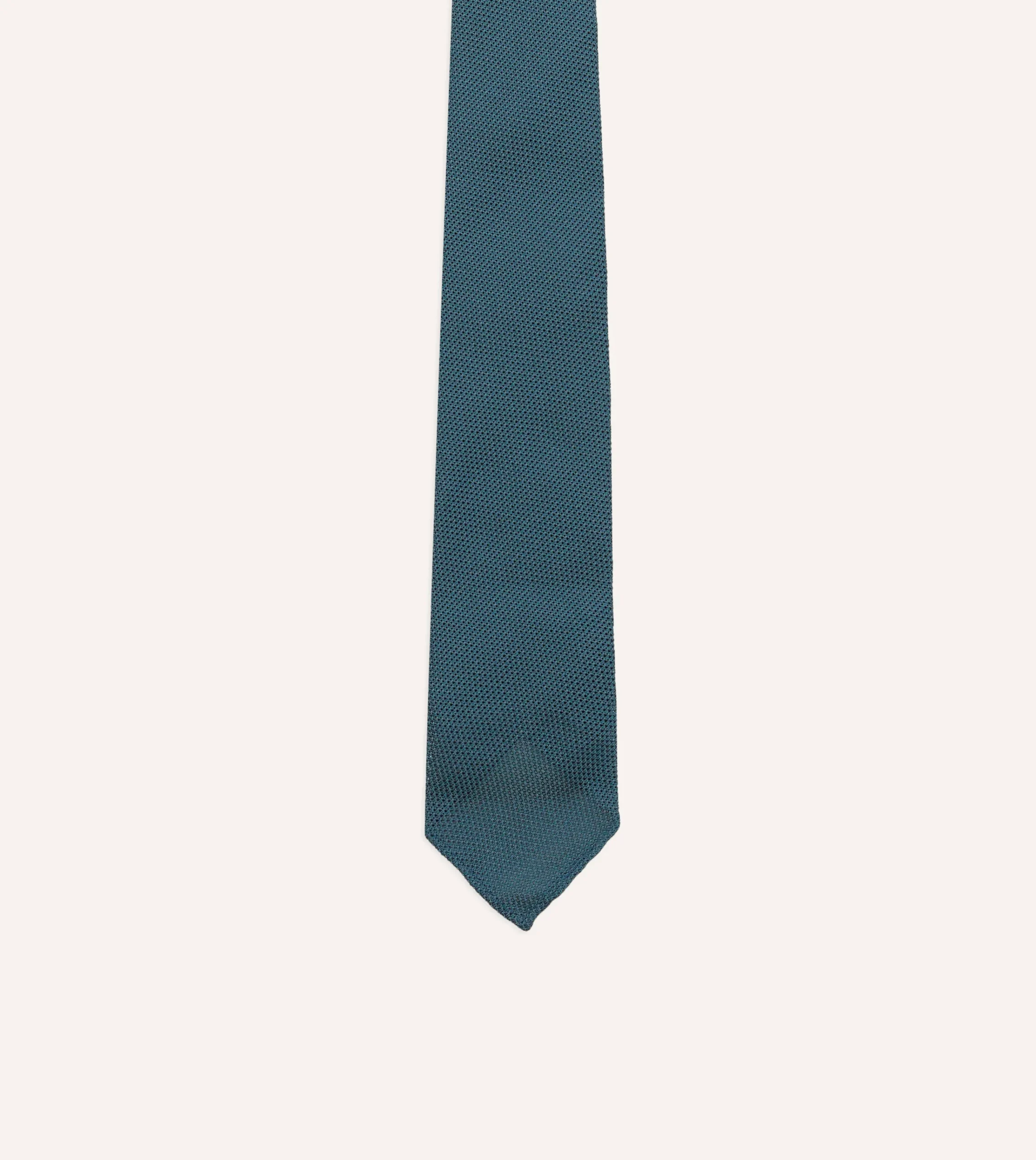Drake’s Sky Blue Fine Woven Grenadine Silk Hand Rolled Tie