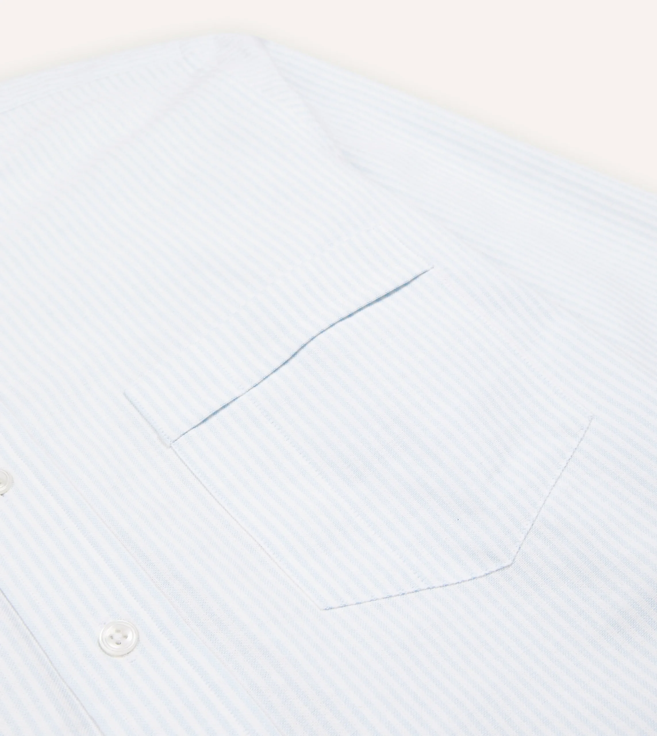 Drake’s Ticking Stripe Cotton Oxford Cloth Button-Down Shirt