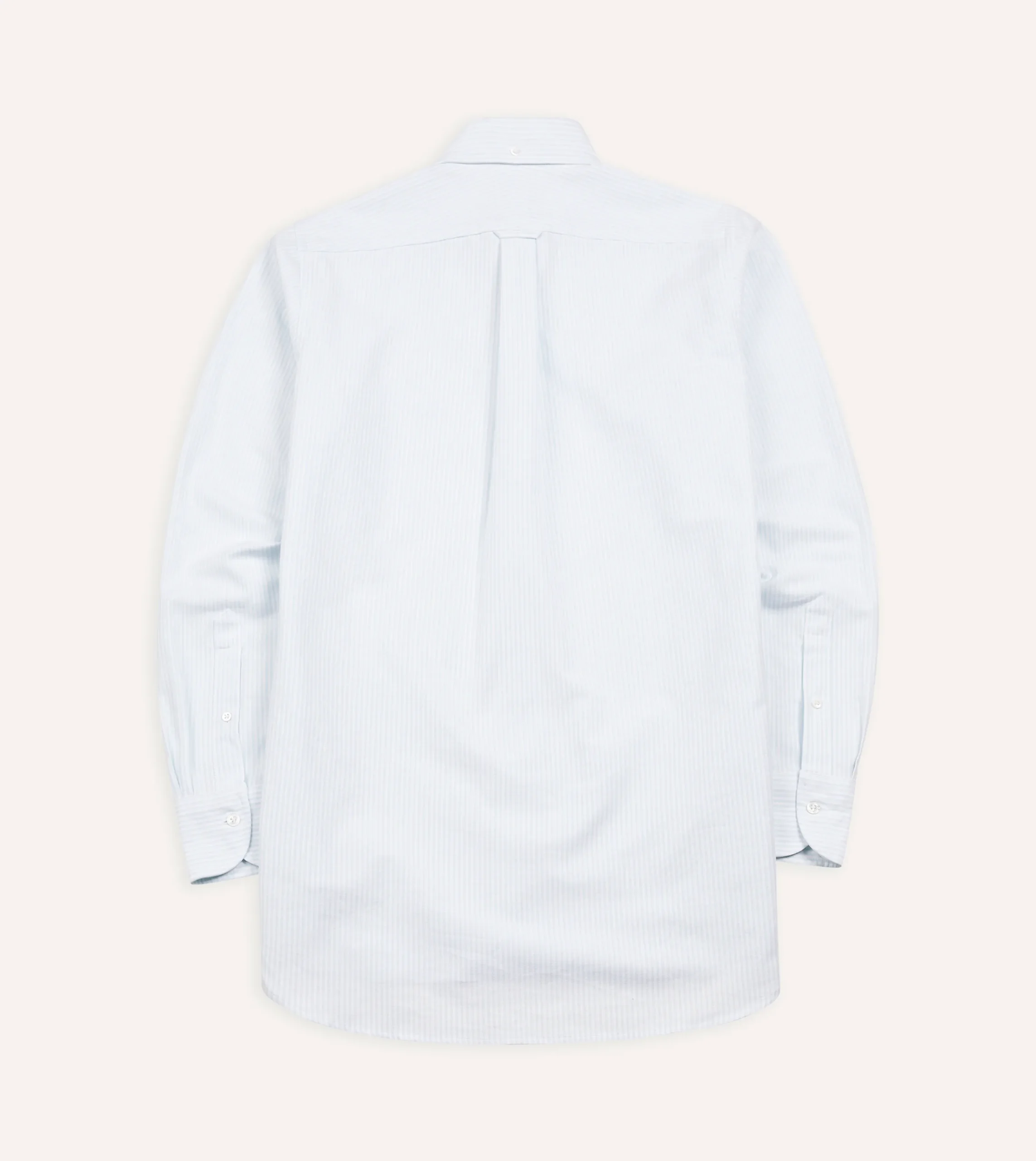 Drake’s Ticking Stripe Cotton Oxford Cloth Button-Down Shirt