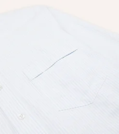 Drake’s Ticking Stripe Cotton Oxford Cloth Button-Down Shirt