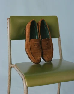 Drake’s Suede Charles Goodyear Welted Penny Loafer