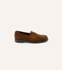 Drake’s Suede Charles Goodyear Welted Penny Loafer