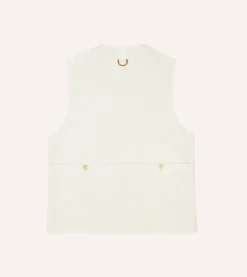 Drake’s St. JOHN By Drake's Ecru Cotton Linen Potting Vest