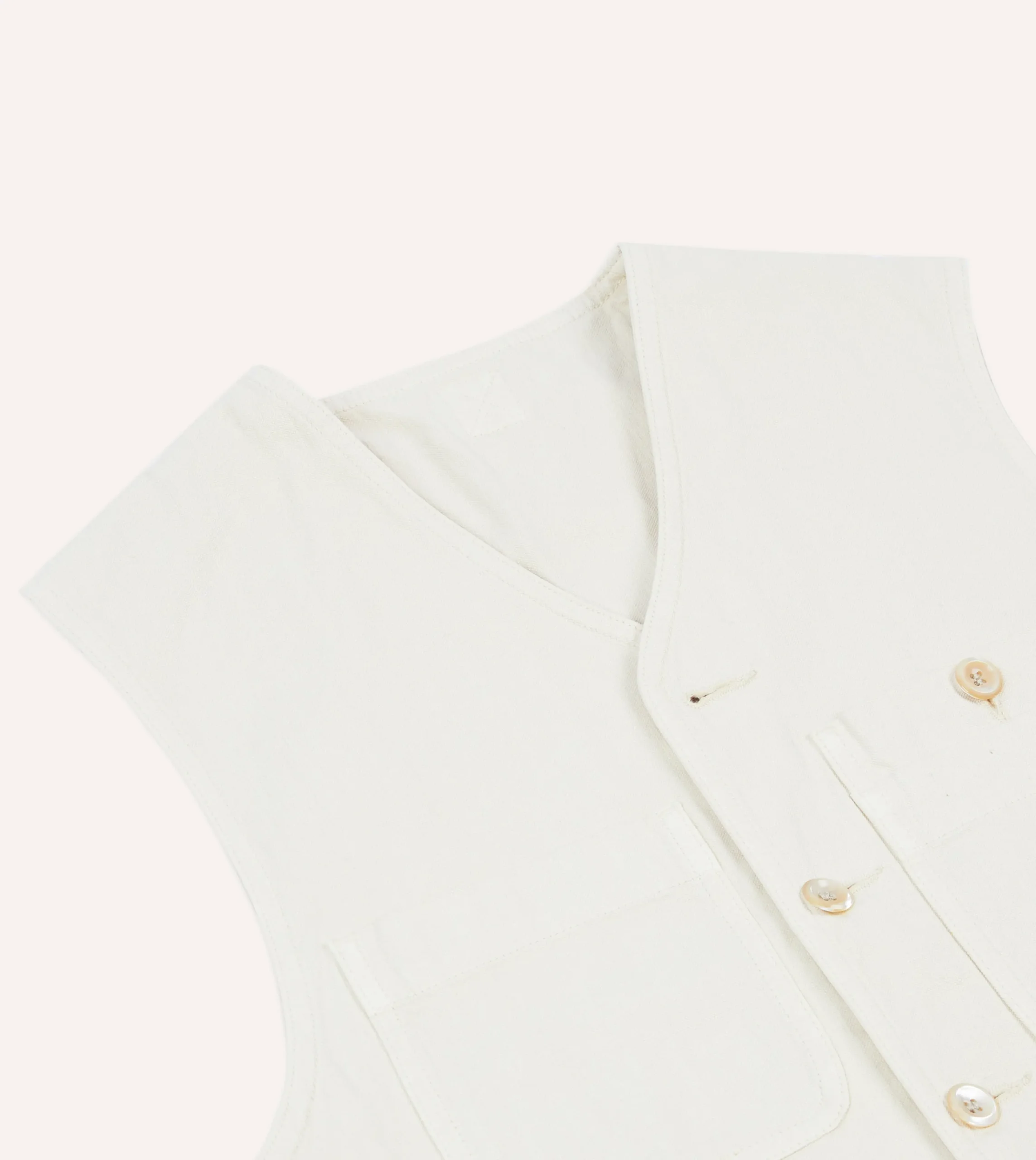 Drake’s St. JOHN By Drake's Ecru Cotton Linen Potting Vest
