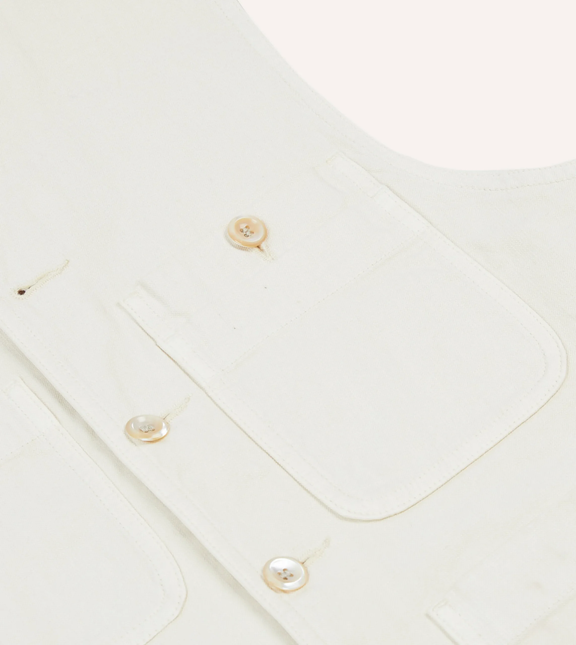 Drake’s St. JOHN By Drake's Ecru Cotton Linen Potting Vest