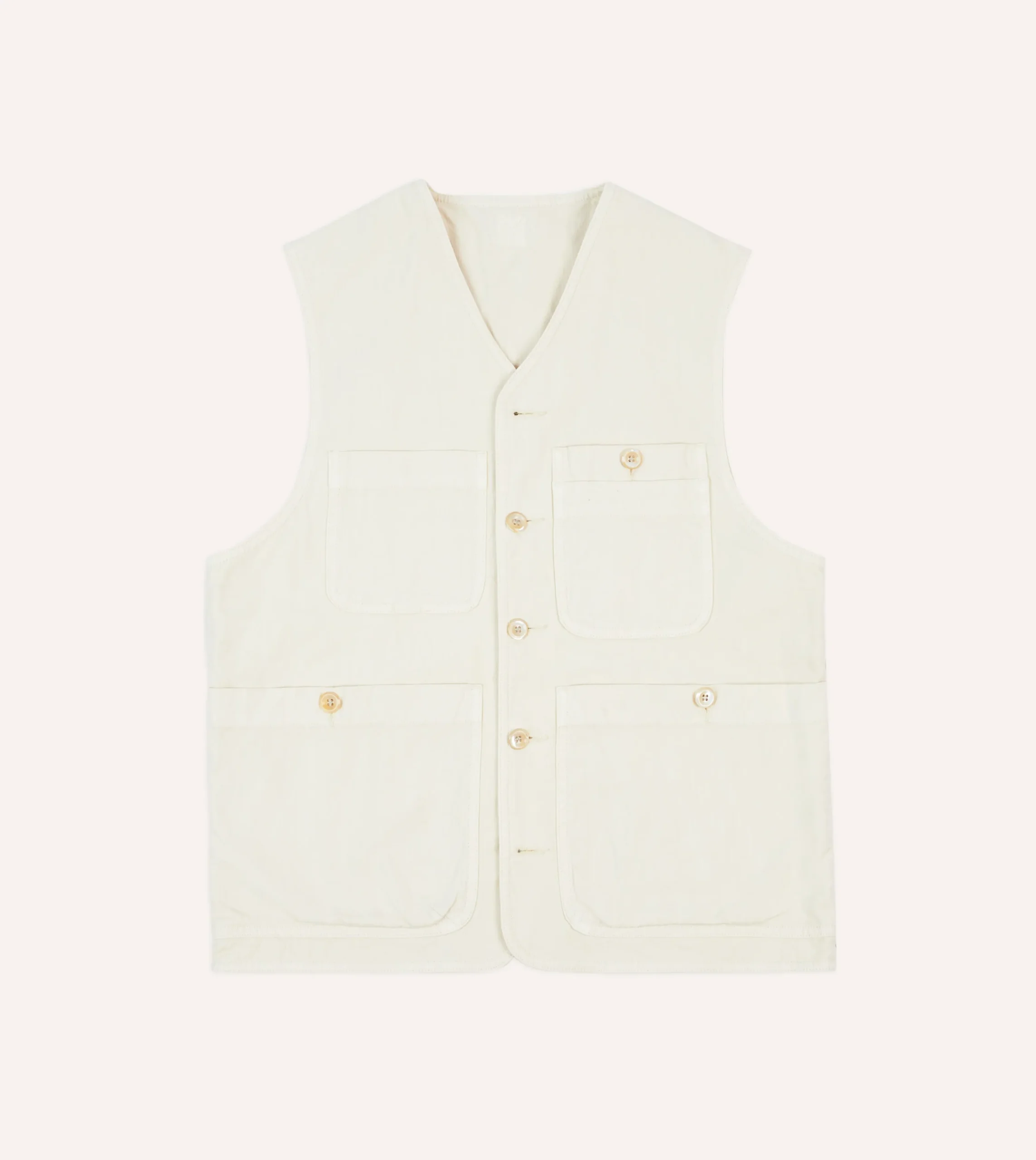 Drake’s St. JOHN By Drake's Ecru Cotton Linen Potting Vest