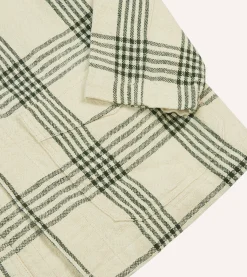 Drake’s St. JOHN By Drake's Green Check Linen Five-Pocket Chore Jacket