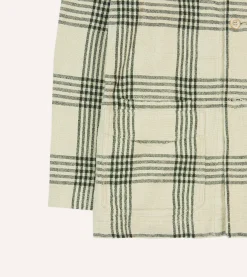 Drake’s St. JOHN By Drake's Green Check Linen Five-Pocket Chore Jacket