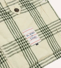 Drake’s St. JOHN By Drake's Green Check Linen Five-Pocket Chore Jacket