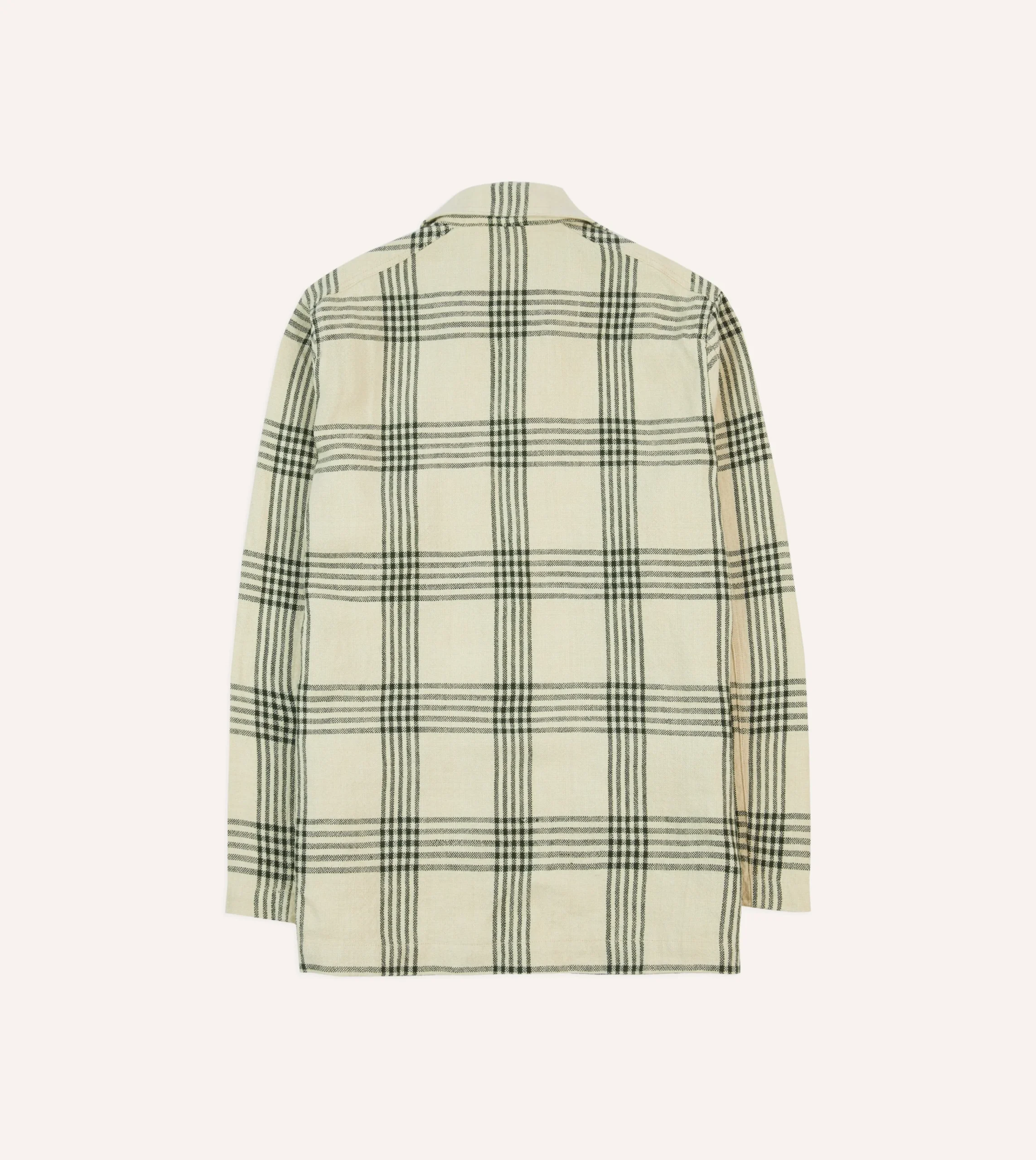 Drake’s St. JOHN By Drake's Green Check Linen Five-Pocket Chore Jacket