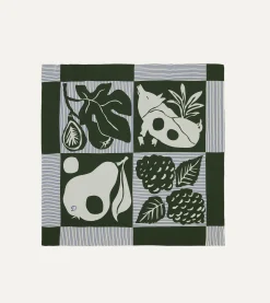 Drake’s St. JOHN By Drake's Green Orchard Print Silk Bandana