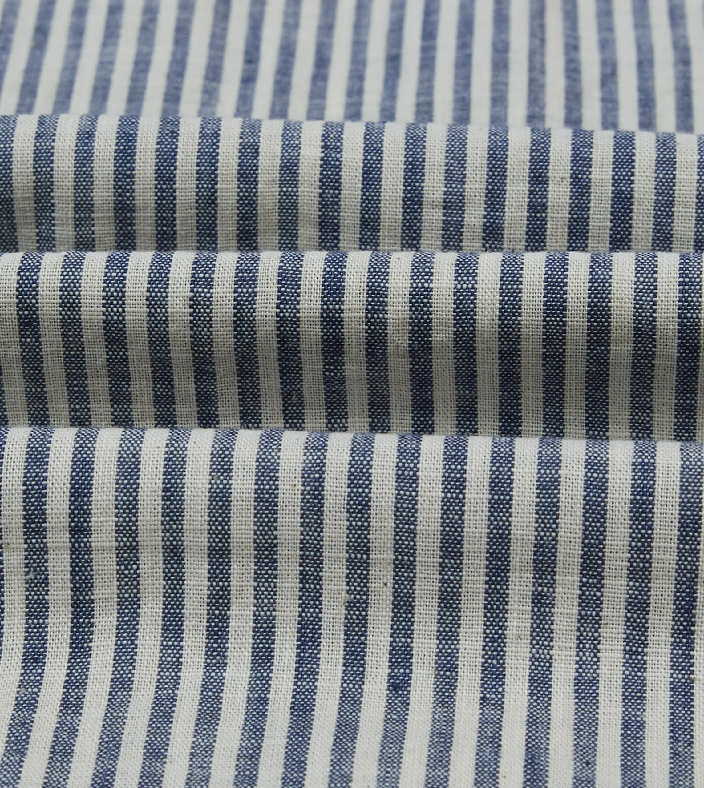 Drake’s St. JOHN By Drake's Indigo Stripe Linen Camp Collar Long Sleeve Shirt