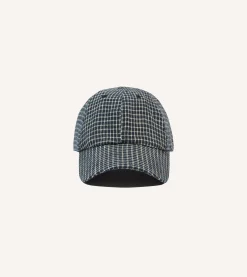 Drake’s St. JOHN By Drake's Navy Checked Baseball Cap