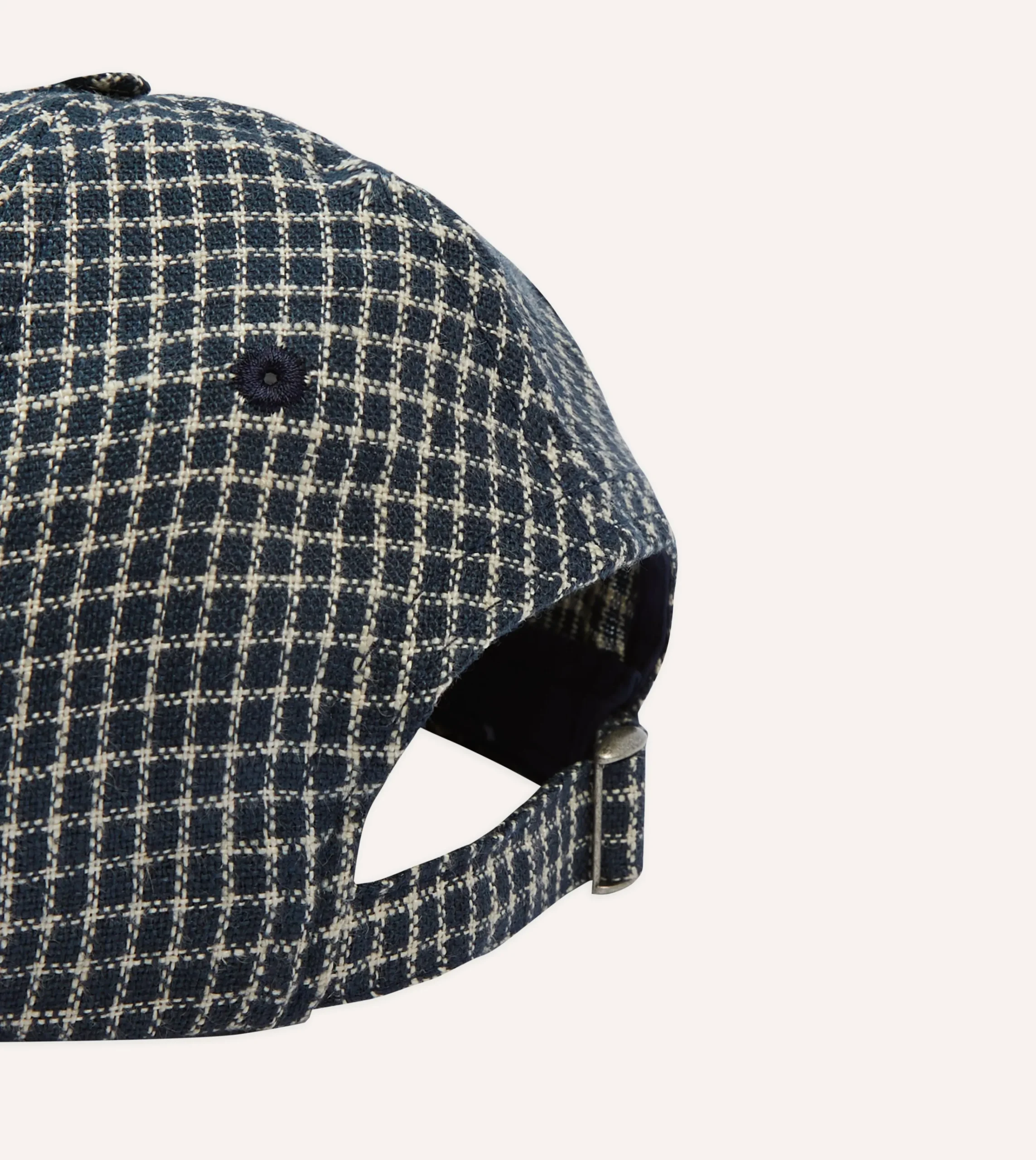 Drake’s St. JOHN By Drake's Navy Checked Baseball Cap