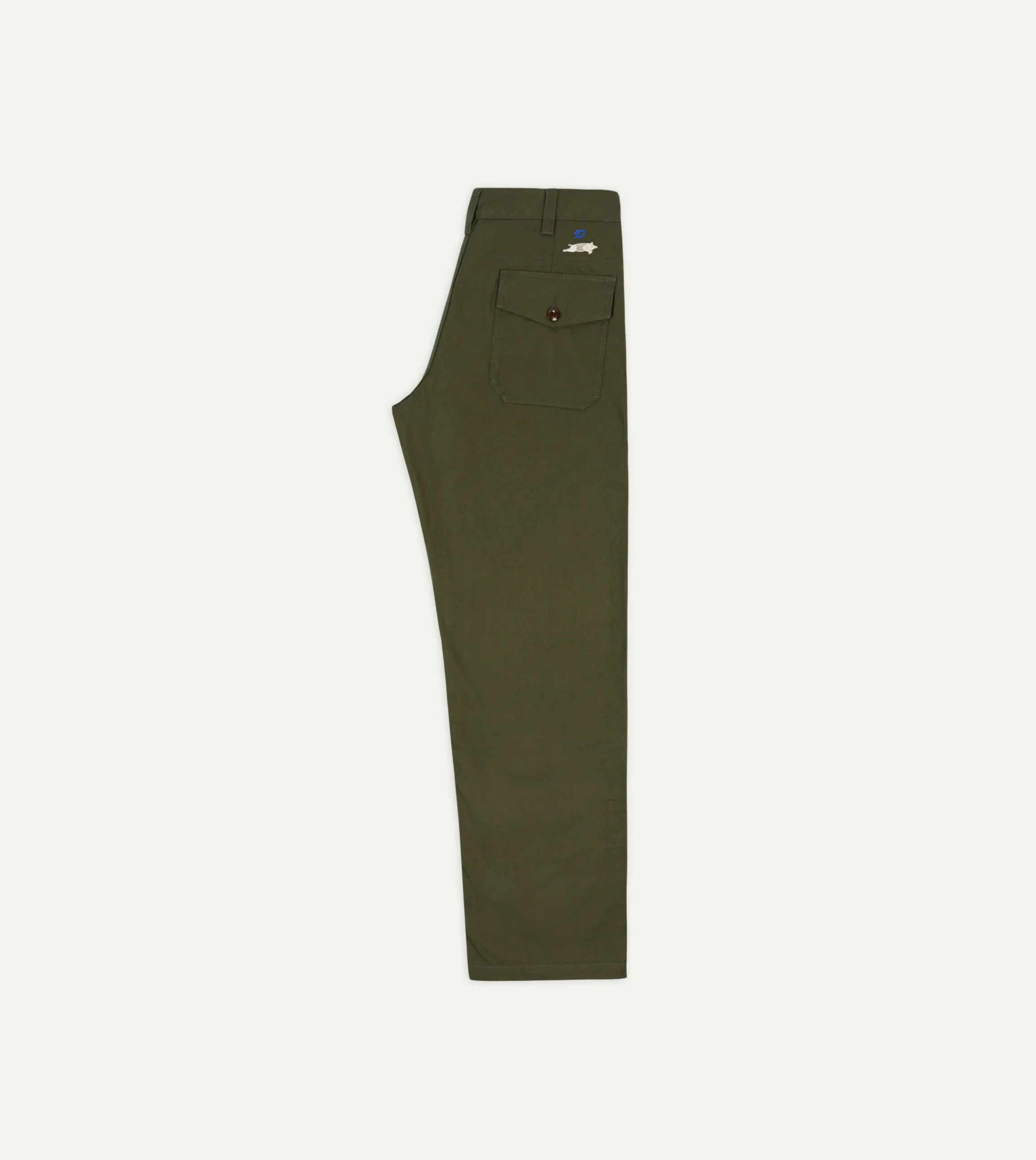 Drake’s St. JOHN By Drake's Olive Cotton Fatigue Trouser