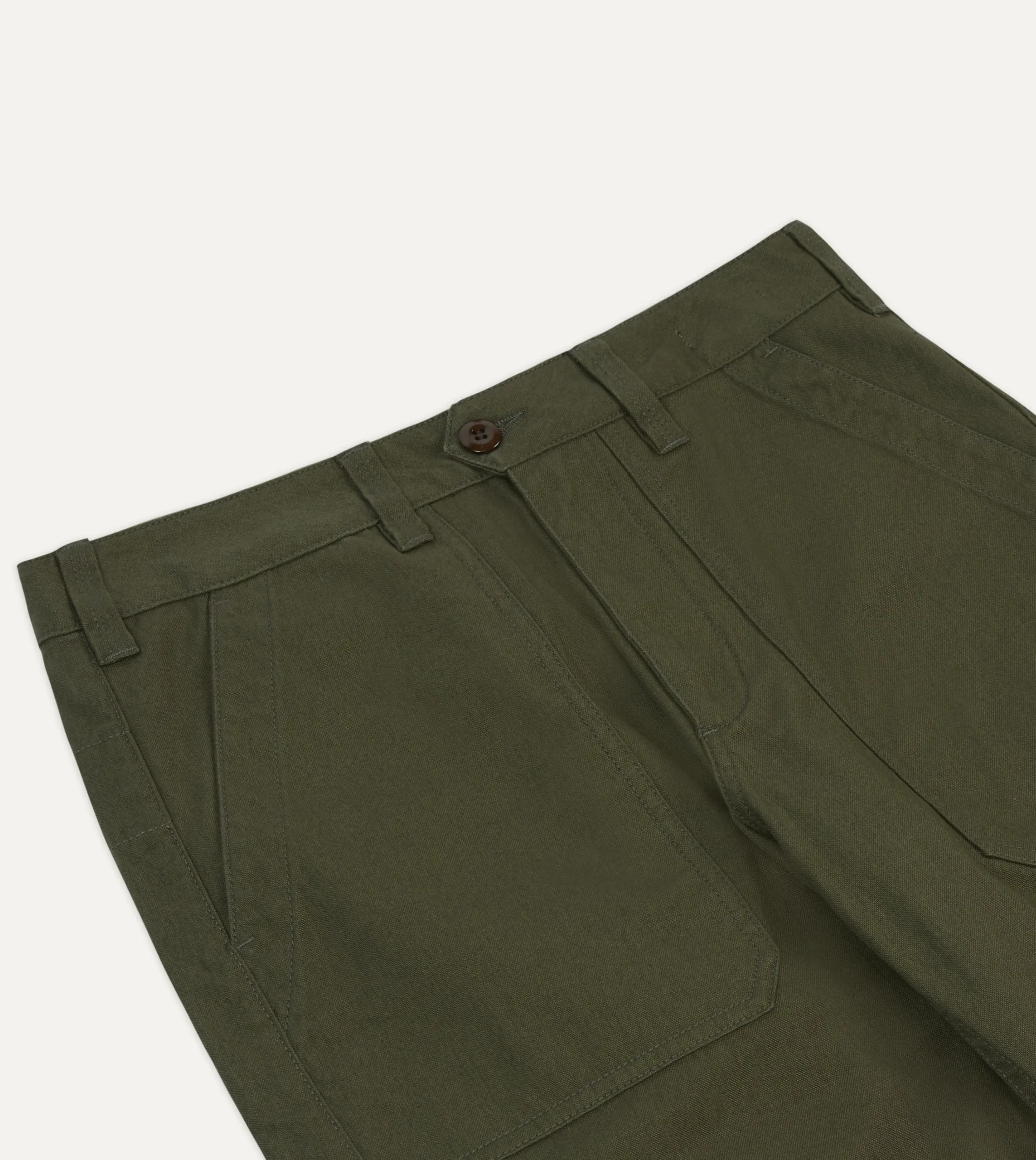 Drake’s St. JOHN By Drake's Olive Cotton Fatigue Trouser