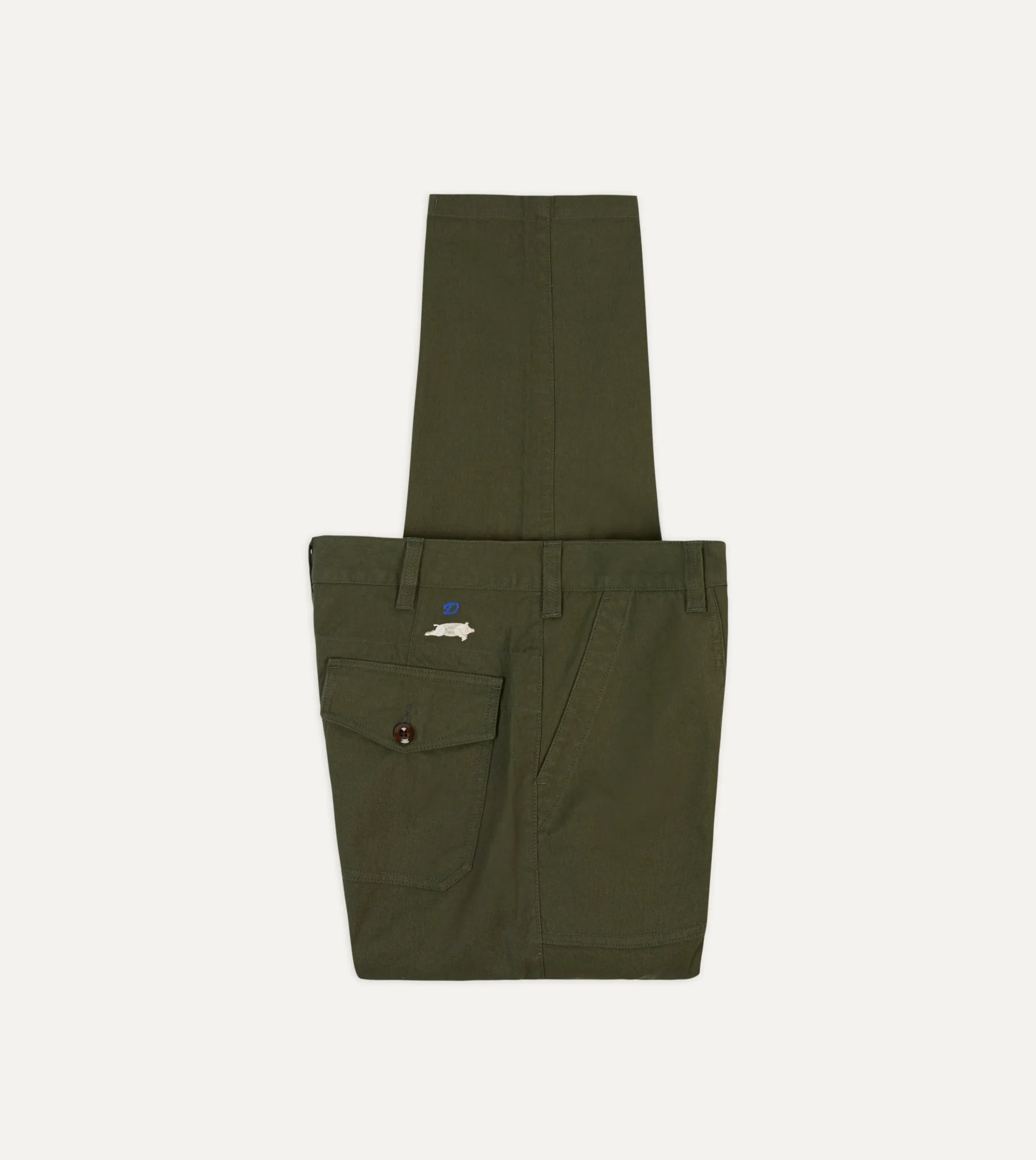Drake’s St. JOHN By Drake's Olive Cotton Fatigue Trouser