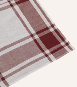 Drake’s St. JOHN By Drake's Red Tablecloth Print Cotton Bandana