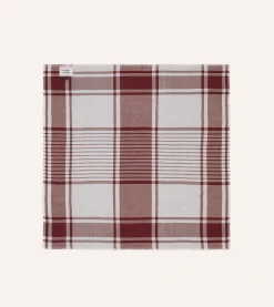 Drake’s St. JOHN By Drake's Red Tablecloth Print Cotton Bandana
