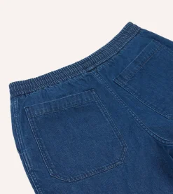 Drake’s Stone Wash Indigo Cotton Drawstring Shorts