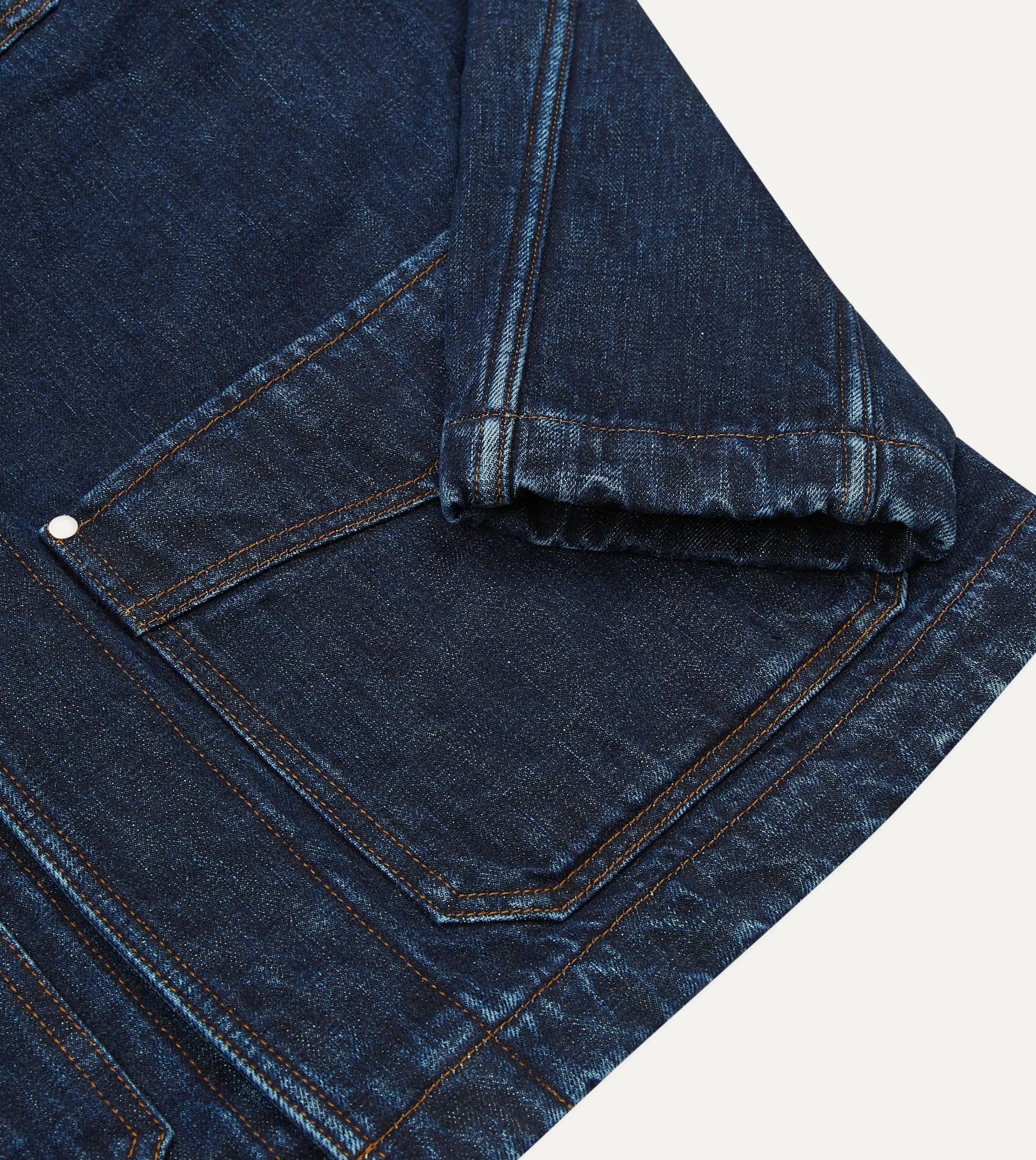 Drake’s Stone Wash Selvedge Denim Five-Pocket Chore Jacket With Blanket Lining