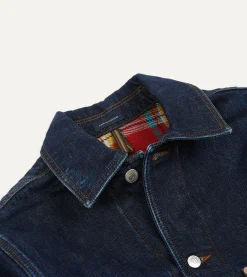 Drake’s Stone Wash Selvedge Denim Five-Pocket Chore Jacket With Blanket Lining
