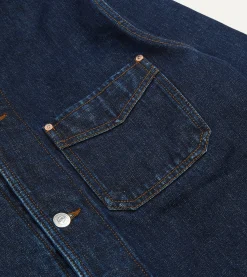 Drake’s Stone Wash Selvedge Denim Five-Pocket Chore Jacket With Blanket Lining
