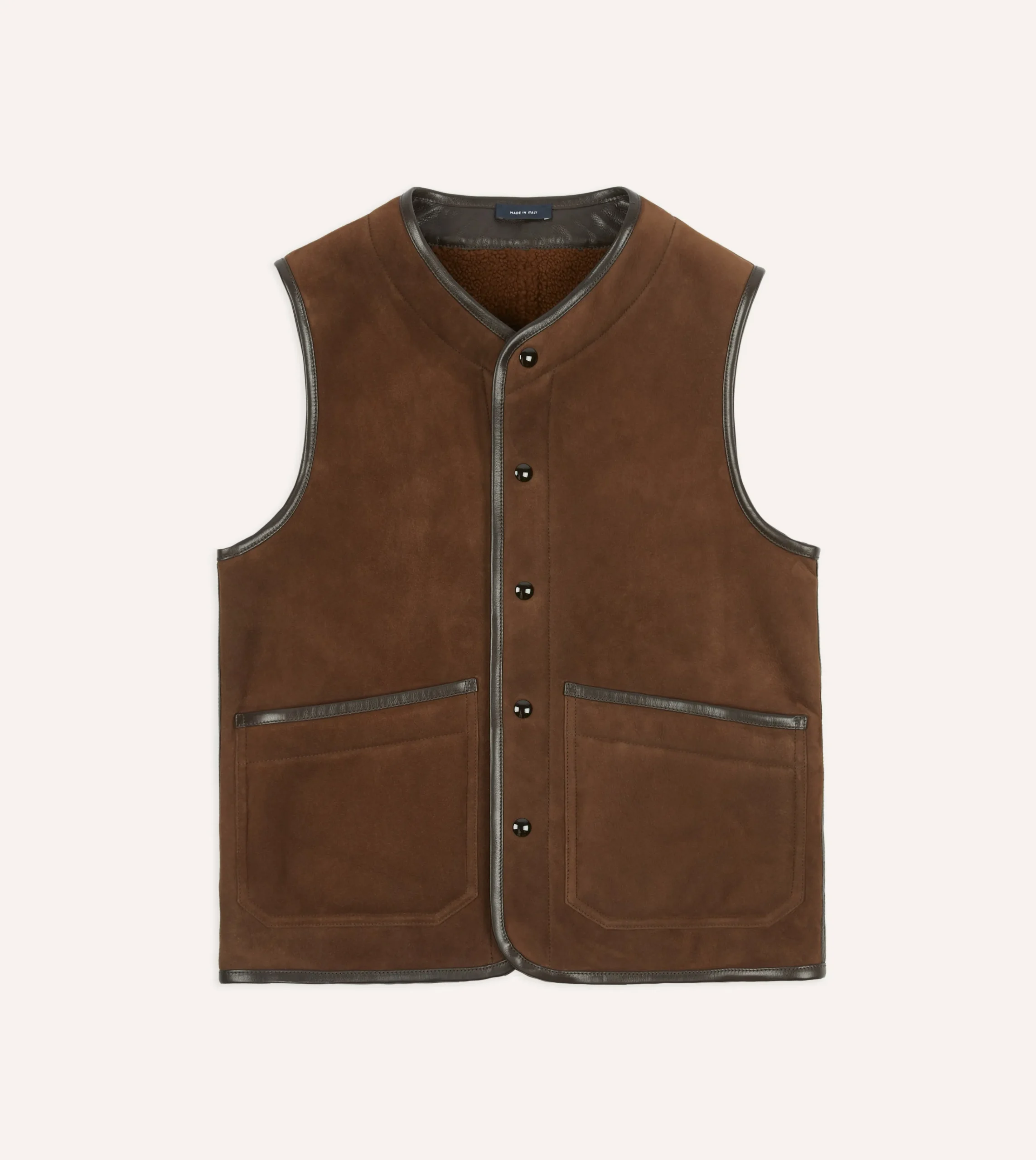 Drake’s Suede Shearling Vest