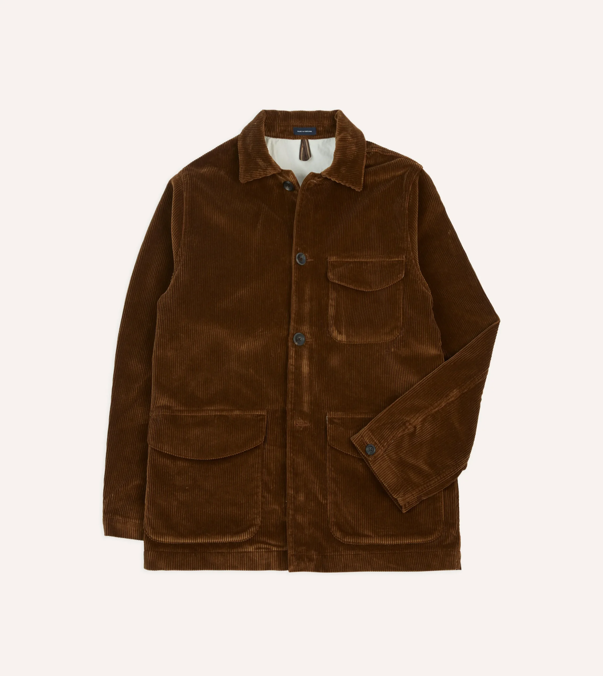 Drake’s Tan Corduroy Three-Pocket Field Jacket