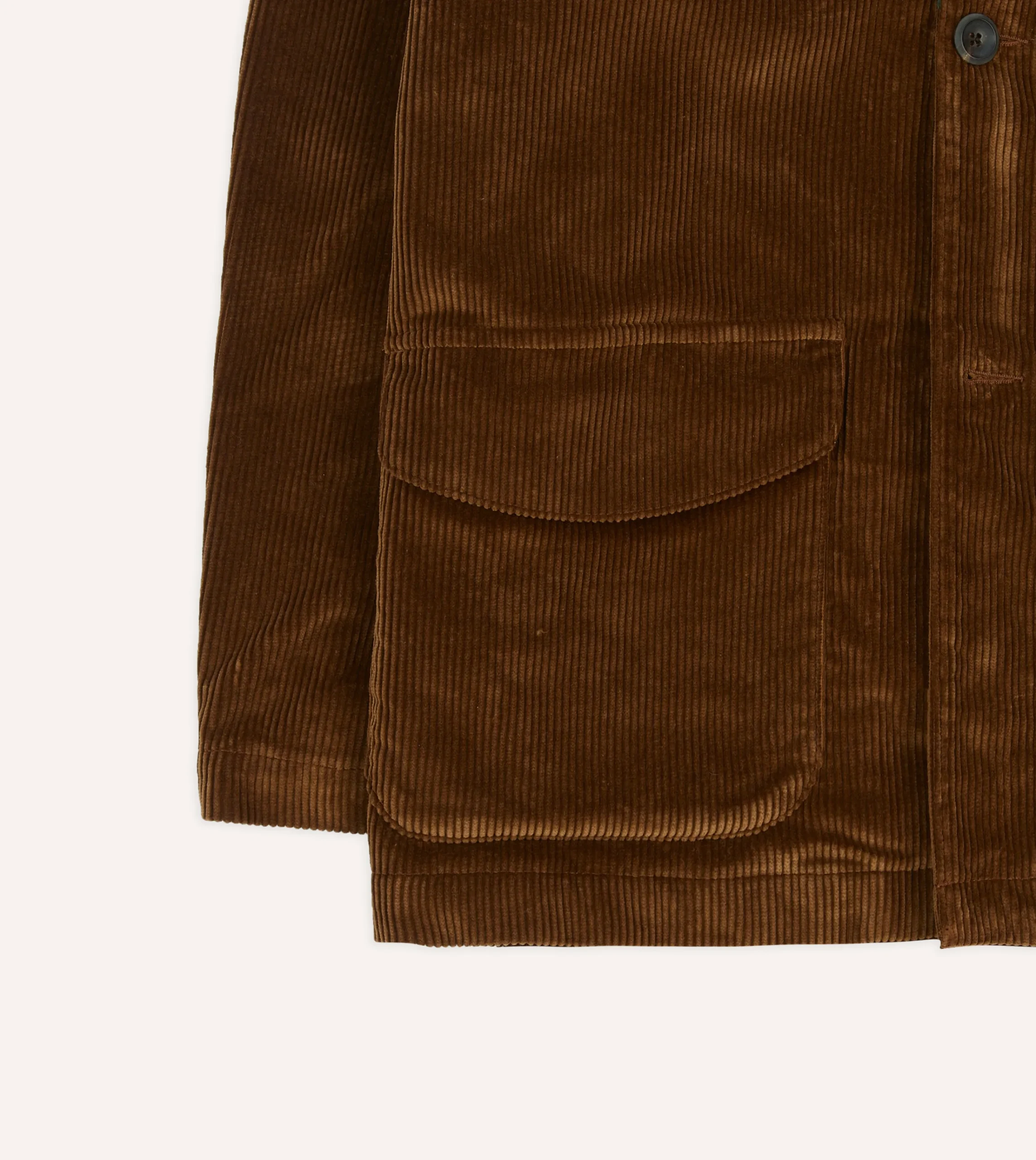 Drake’s Tan Corduroy Three-Pocket Field Jacket