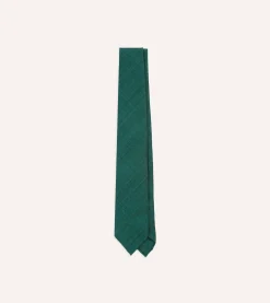 Drake’s Teal Tussah Hand Rolled Silk Tie