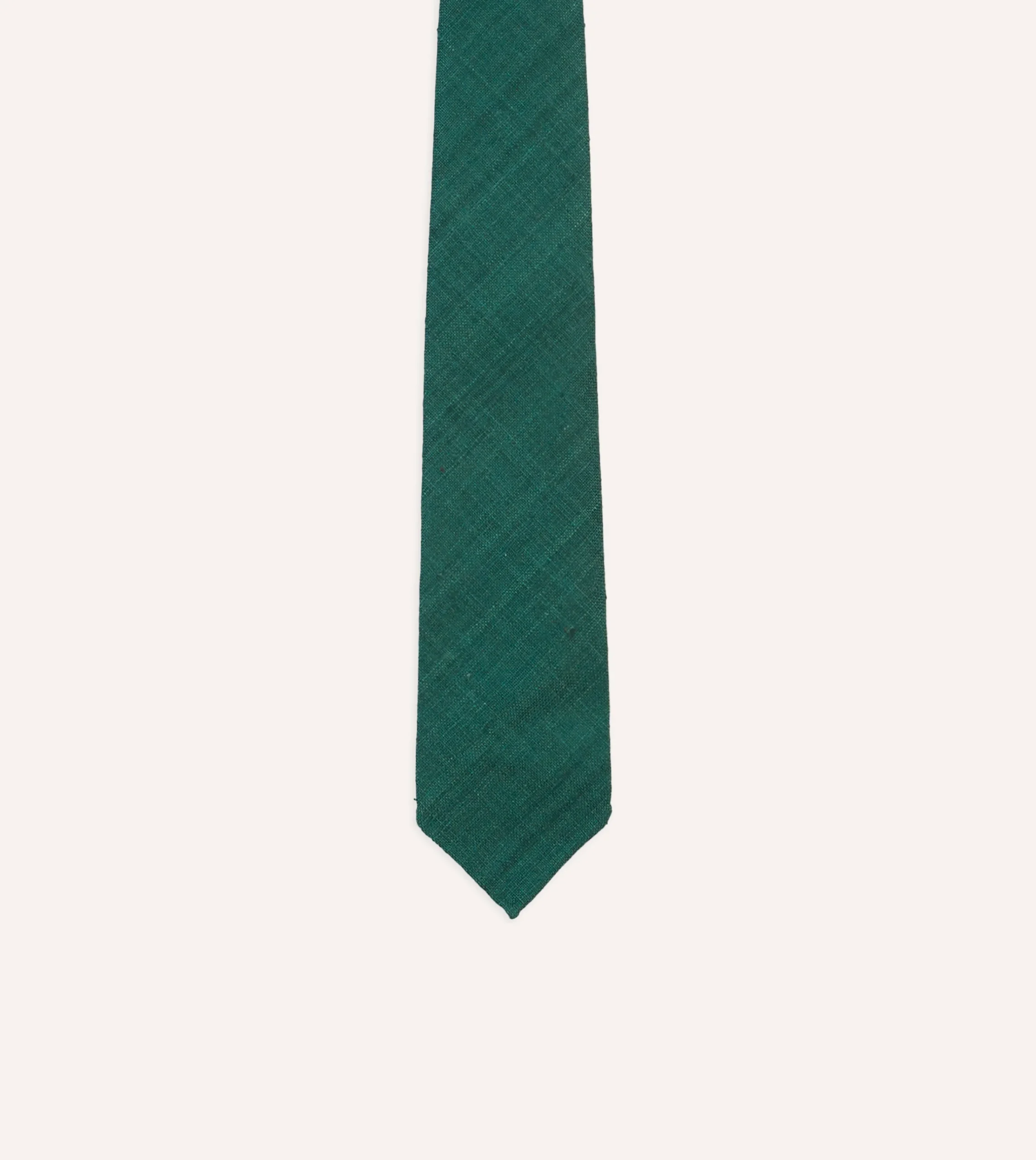 Drake’s Teal Tussah Hand Rolled Silk Tie