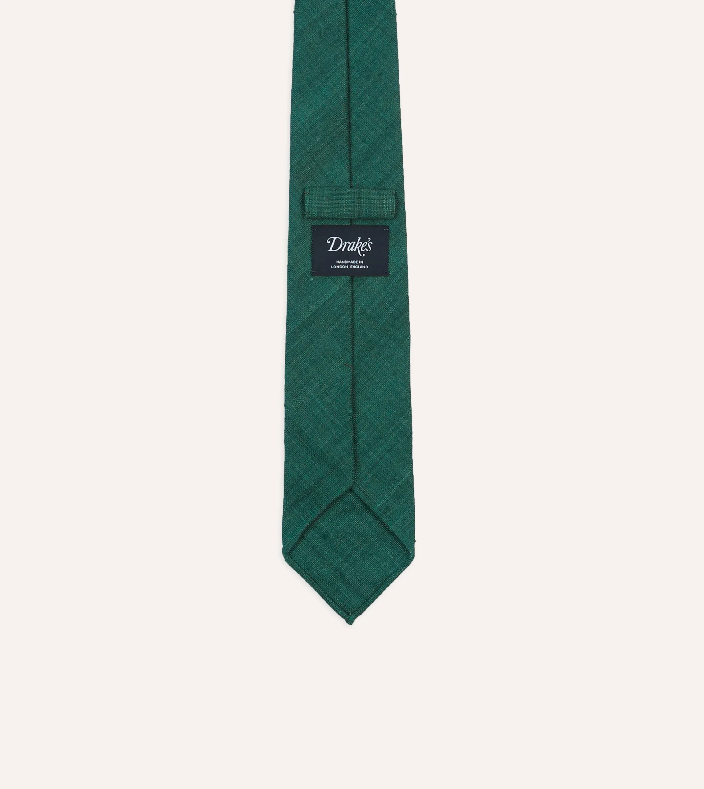 Drake’s Teal Tussah Hand Rolled Silk Tie