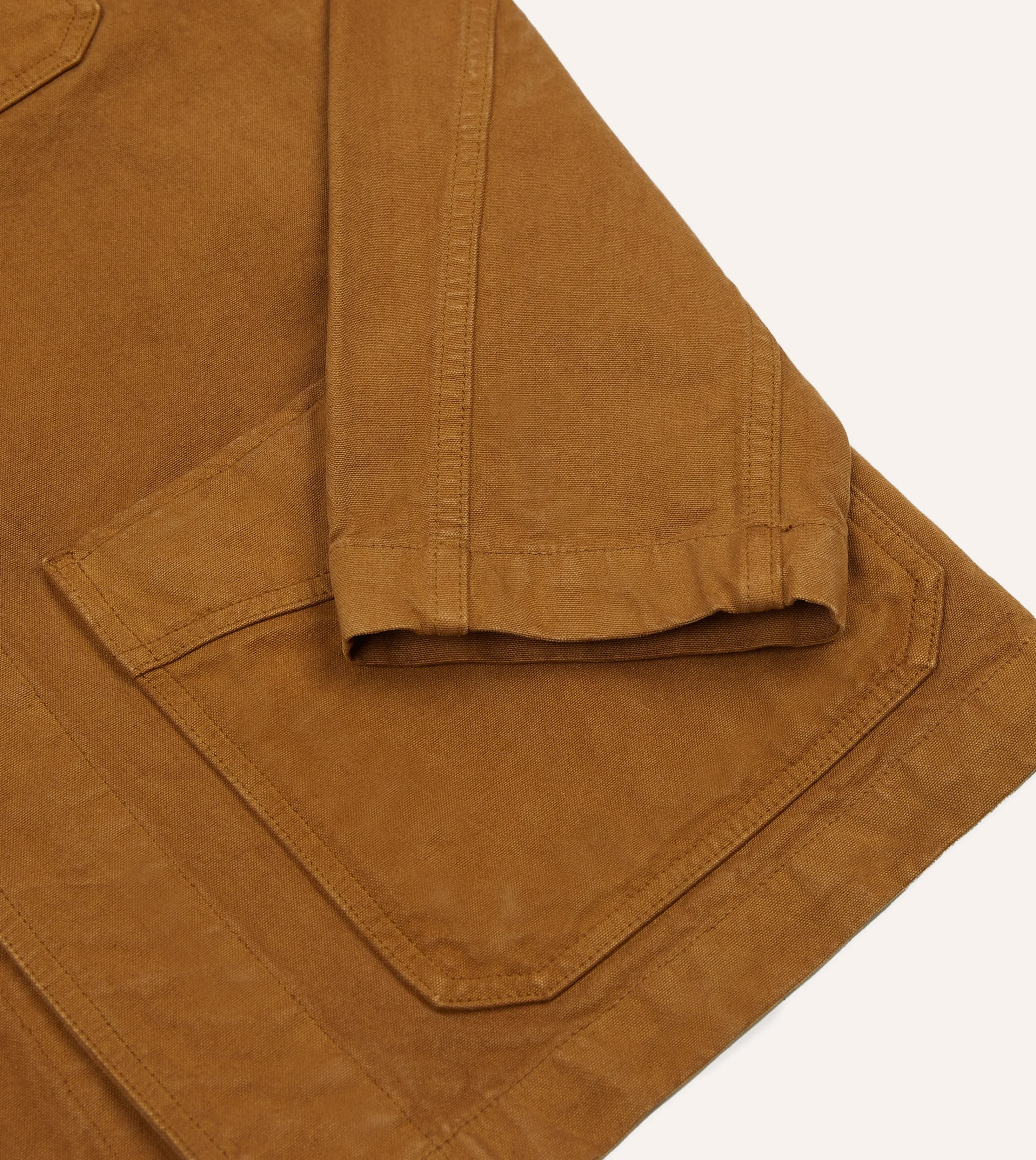 Drake’s Tobacco Cotton Duck Canvas Five-Pocket Chore Jacket
