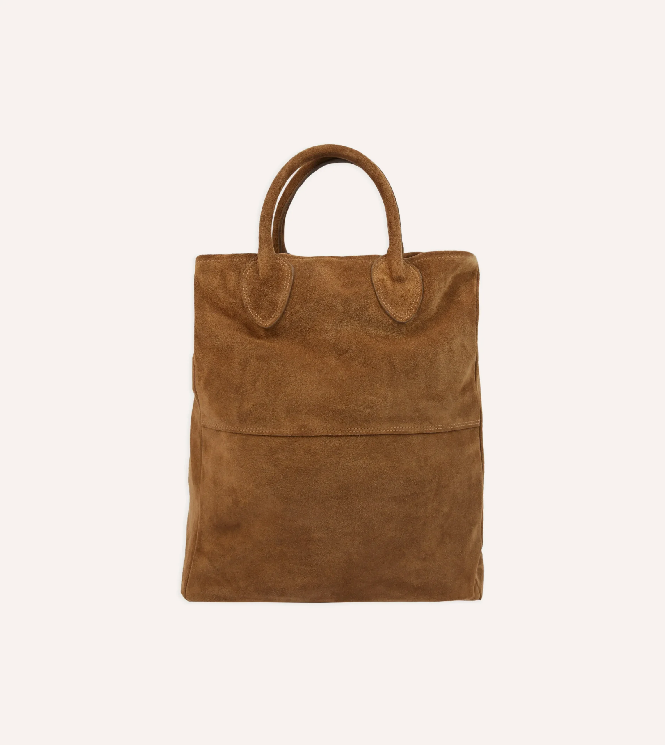 Drake’s Tobacco Suede Tote Bag
