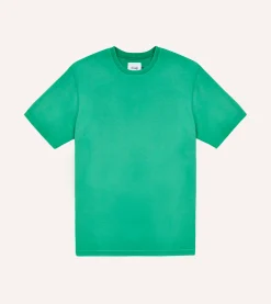 Drake’s Washed Green Cotton Crew Neck Hiking T-Shirt