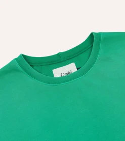 Drake’s Washed Green Cotton Crew Neck Hiking T-Shirt