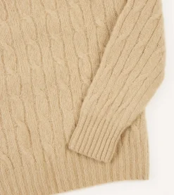 Drake’s Brushed Shetland Cable Knit Crew Neck Jumper